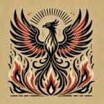 Fénix heráldico del Régimen Escocés Rectificado, símbolo de renacimiento y perfección espiritual.